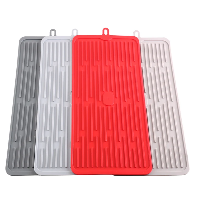 
Amazon Hot Sell Eco-Friendly Kitchenware Customize Silicone Dish Drying Mat 