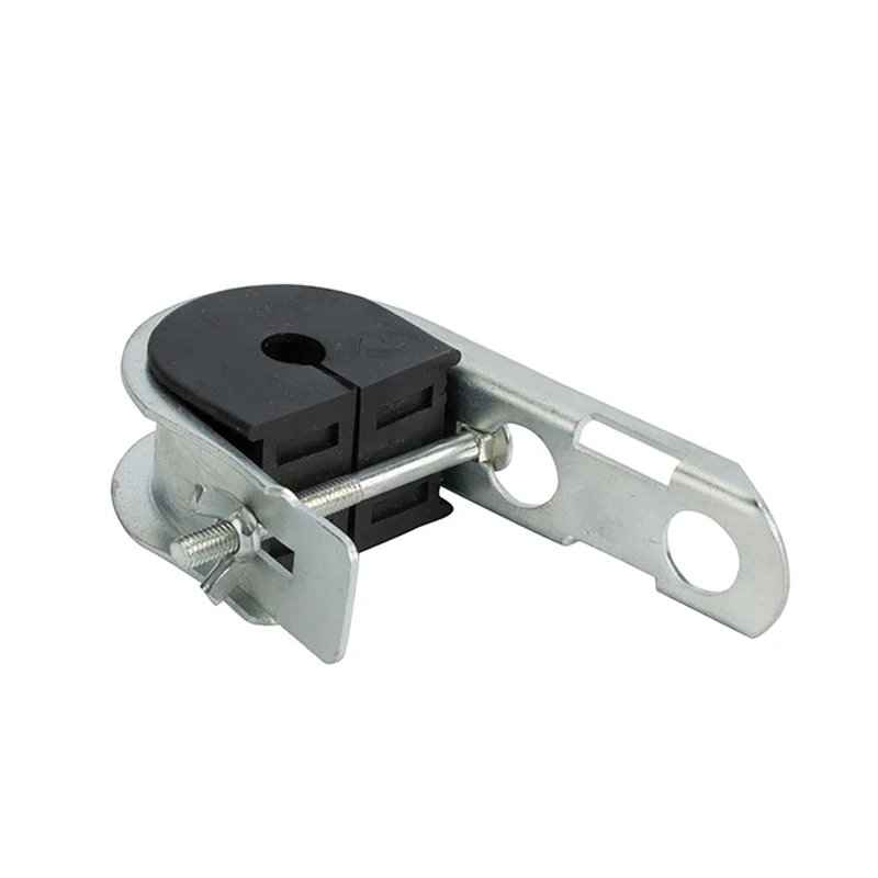 outdoor overhead j hook bridge tension clamp wedge fiber optic accessories metal line fitting anchoring plastic suspension clamp