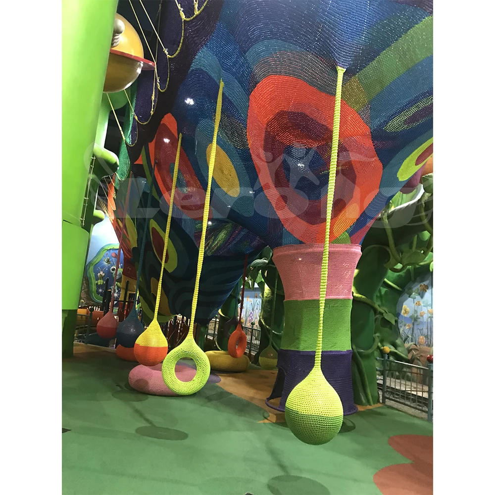 Handknitted Rope Kids Area Indoor Playground Baby Bed Crochet Kids Ropeland Play Area Hanging Rainbow  Equipment Park Toddler