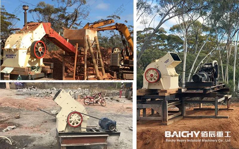 Mining 5-20Tph Small Hammer Crusher Machine Portable Hammer Mill Crusher Price Soil Concrete Stone Hammer Crusher For Sale