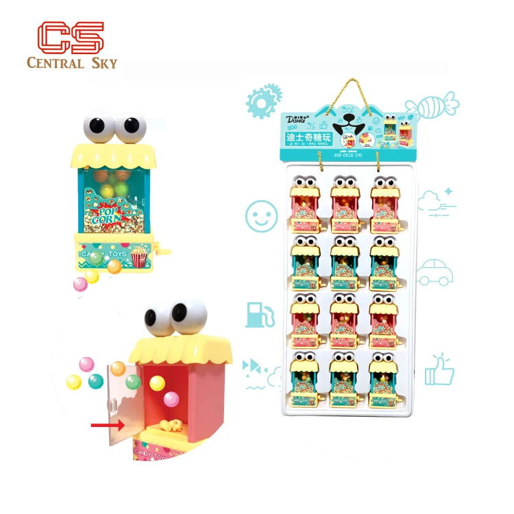 Funny Round sweet candy dispenser toy kids mini popcorn cotton candy machine plastic candy toy