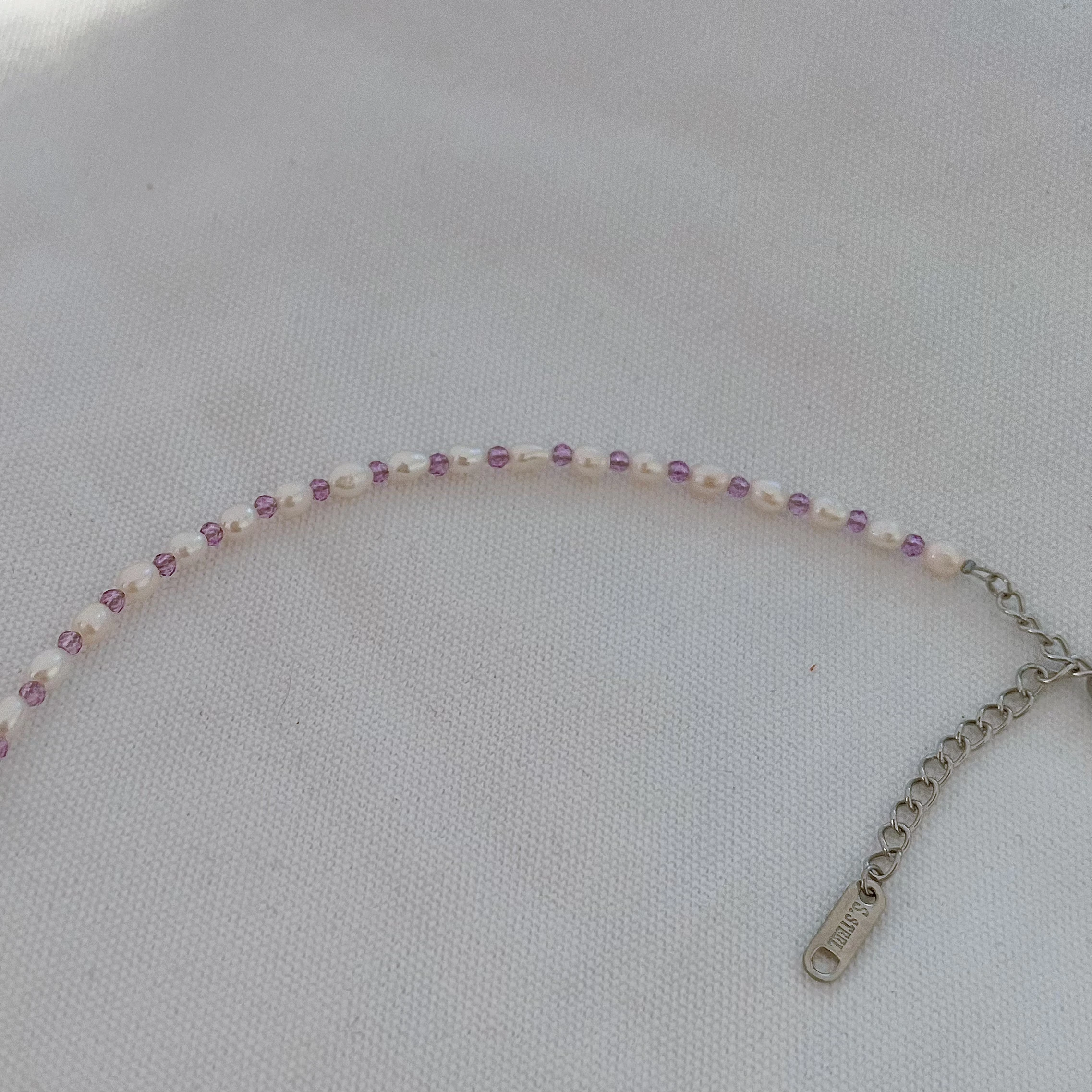 2024 Summer jewelry Mini 2-3 mm natural freshwater pearl necklace crystal purple beads necklace for women delicate necklace