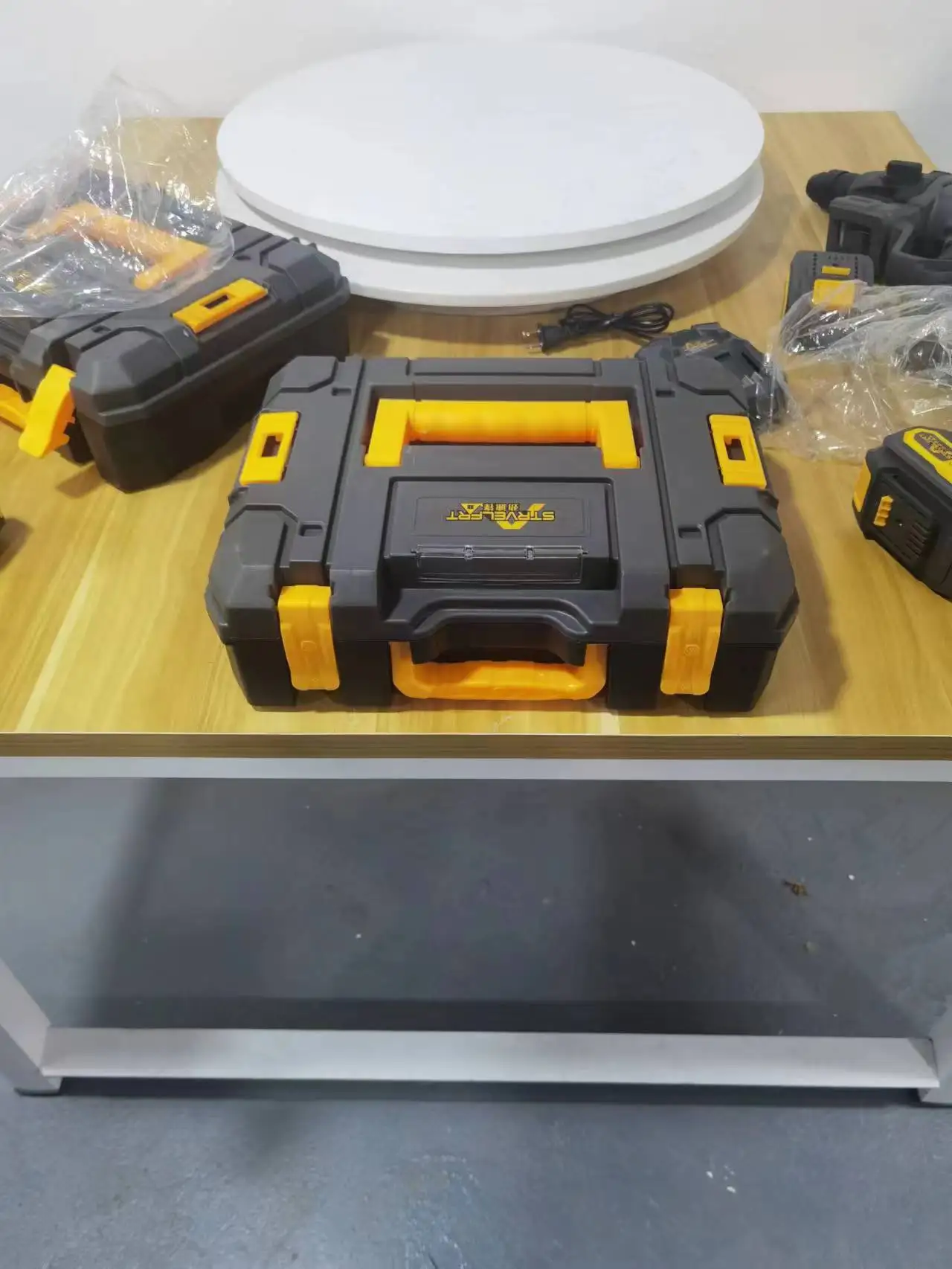 Multifunctional Hardware Tools Impact Electric Hand Drill Combination Toolbox Portable High Power Pistol Drill Cordless Drill