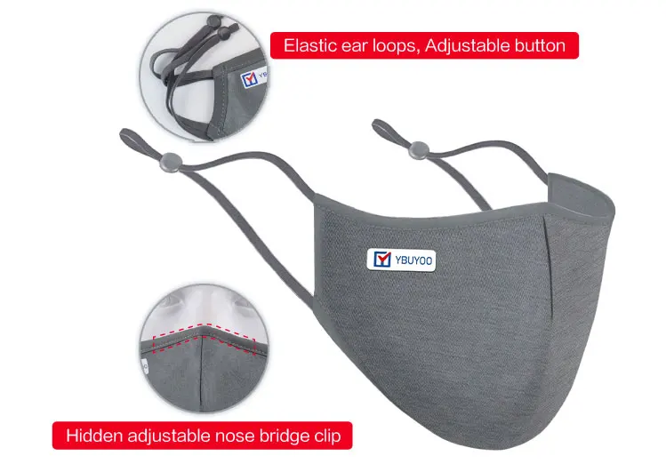 Factory wholesale well design ptfe nano ffp2rd 3D quality solid color face mask fast delivery adjustable face mask