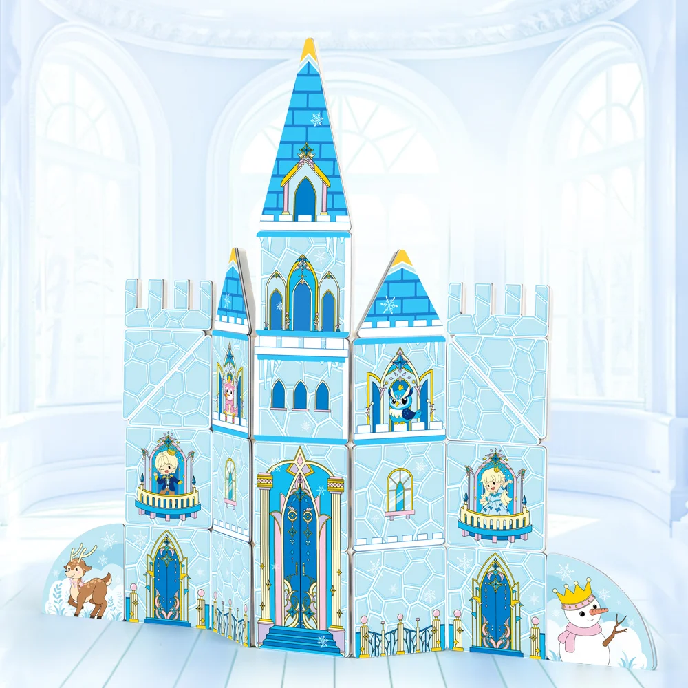 Toddler Kids Educational Toys 3D DIY Magnet Blocks Set Clear Magnetic Building Block Tiles For Children