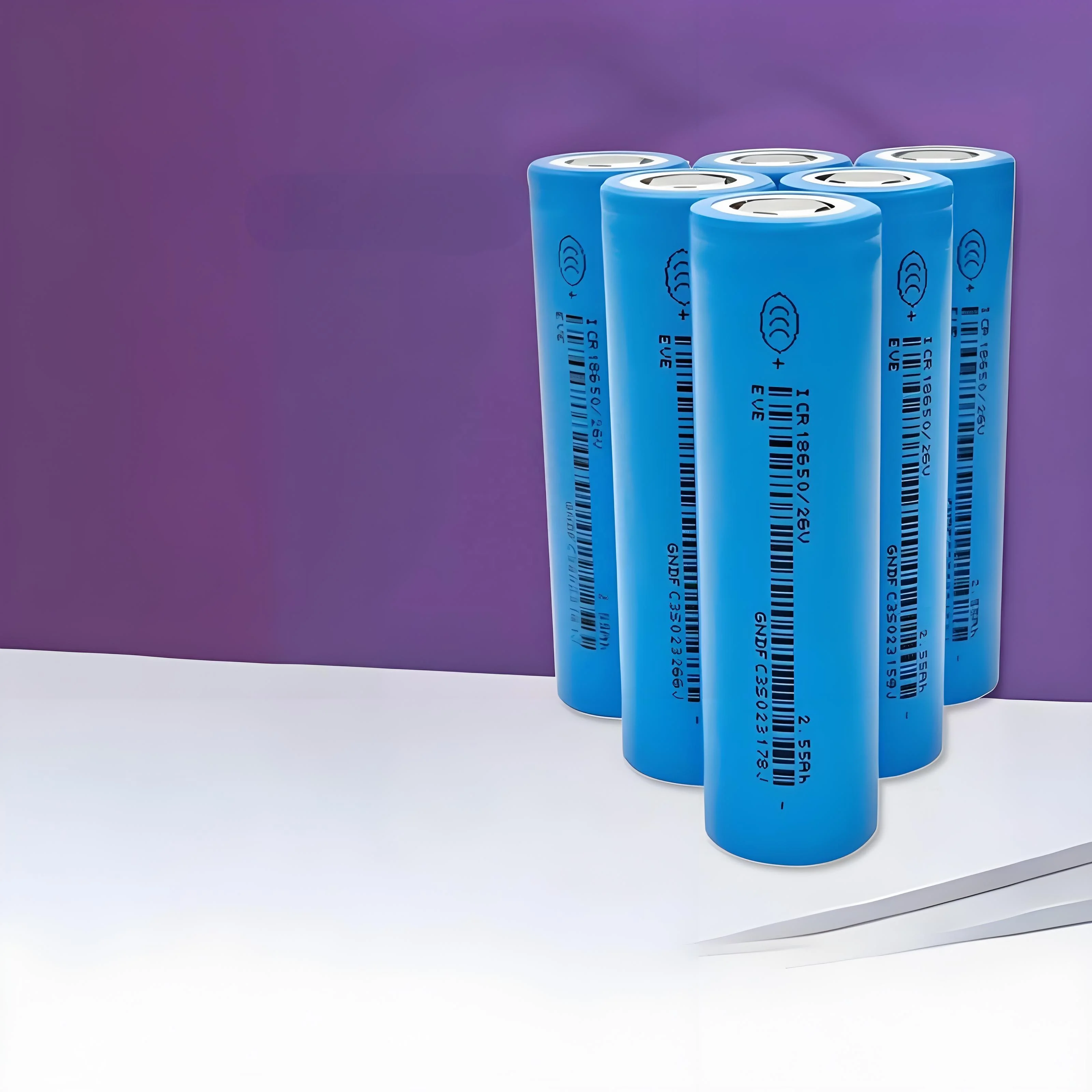 EVE 18650 26V battery rechargeable high performance   3.6v 2550mah 18650 battery
