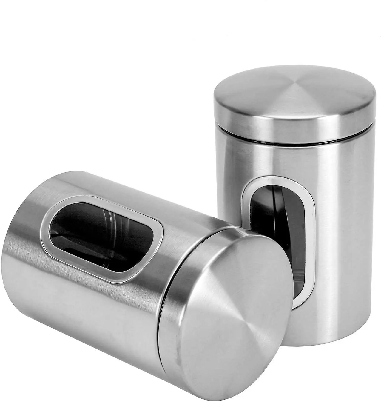 Stainless Steel and Glass Airtight Lid Canister 5kg Load Capacity for Storage