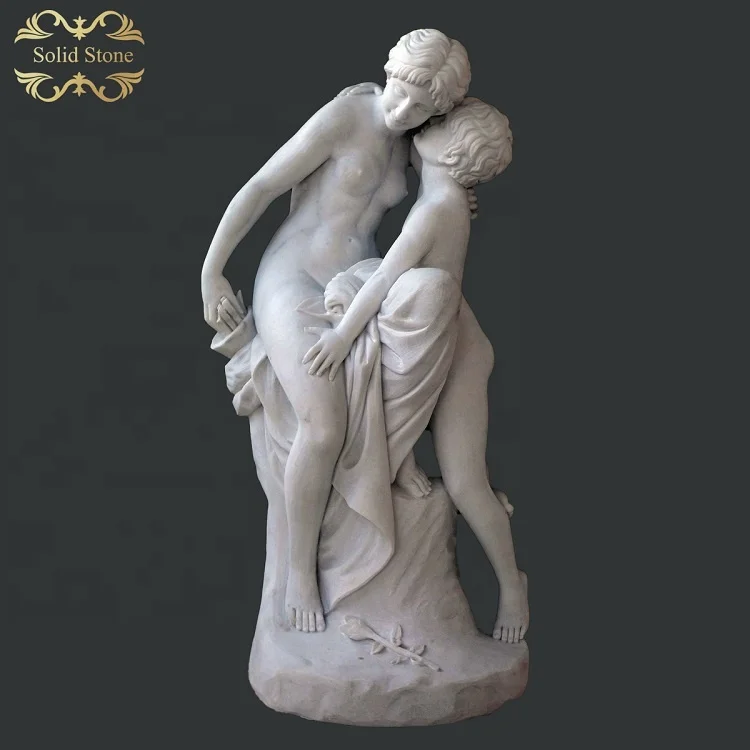 factory direct price Hand carved natural exquisite Outdoor decoration white life size marble statue