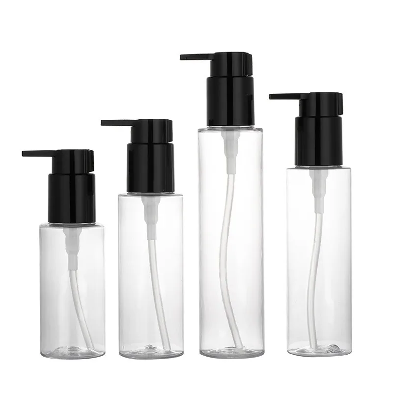 80ml 100ml 120ml 130ml Plastic Bottle Lotion Pump Bottle With Treatment Cream Pump And Clip