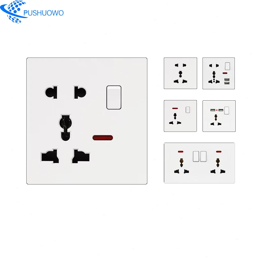 Italian Standard WiFi Compatible 4-3 Way Dimmer Wall Switch Socket Glass Home Zigbee Max Voltage 250v 10A UK French TV PC EU