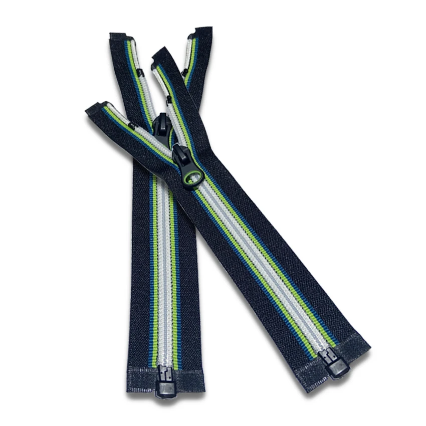 Wholesale Clothes Zipper Transparent Teeth With Splicing Double Color Nylon Zipper For Jacket