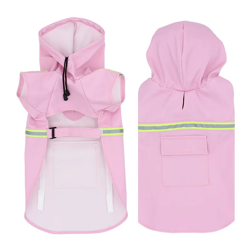 Pet Raincoat with Hat Dog Raincoat Thickened Waterproof Dog Going Out in The Rain Cloak Raincoat Pet Clothing