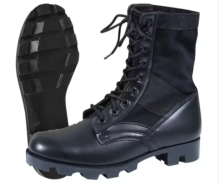 Hot Sale Jungle Black Leather Tactical Boot Breathable