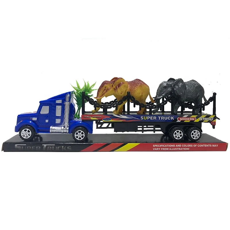 Kids Plastic Friction Trucks Trailer Toy Truck Manufacturers With Animal On Car