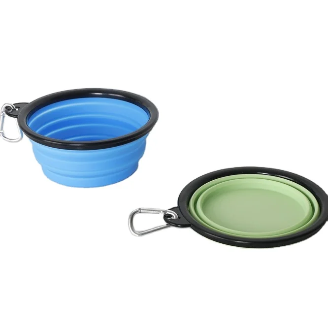 Portable Silicone Pet Bowl Slow Feeder Collapsible Dog Bowl white non slip folding dog bowl