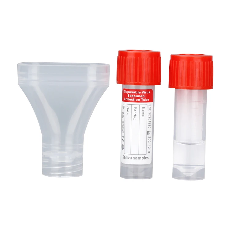 factory price Laboratory Disposable Medical 10ml 5ml Saliva Sample Collector Device Saliva Collection Test Kit