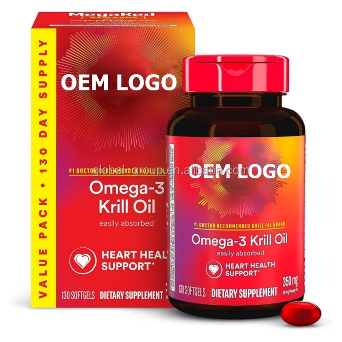 Free Brand Customized Future Bio Antarctic Krill Oil Softgels with Omega-3 EPA DHA Astaxanthin Phospholipids Softgels