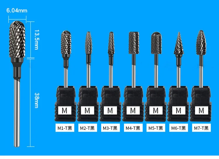 High Quality Manicure Rainbow Tungsten Carbide Nail Drill Bits