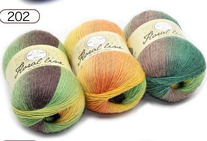 Crocheting baby yarn kit Loop dyed color soft lanas Para tejer a mano Chunky Australia merino wool Hand knitting Yarn Skein