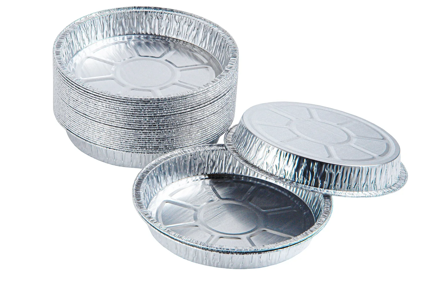 Disposable Round Aluminum Foil Airline Food Tray 430 ml, top 174 mm, height 23 mm