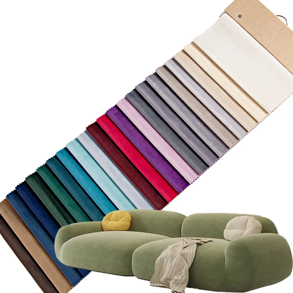 Blackout Velvet Multi-Colors Design Super Soft Holland Velvet 280CM Polyester 3 Pass Baby Knit curtain  Fabric For  Living Room