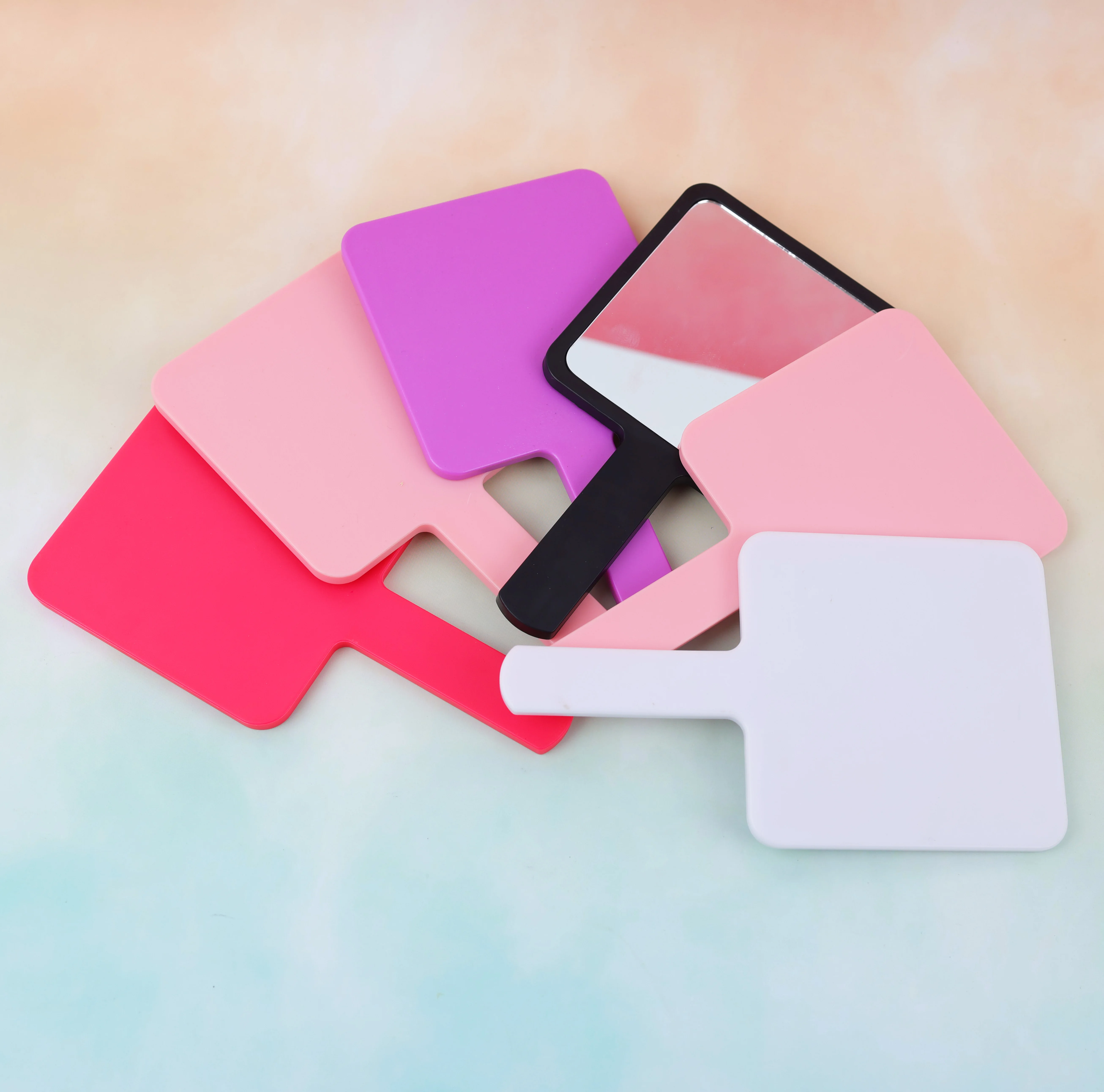 Custom Logo square handheld mirrors Travel size pocket mirrors Private Label handheld makeup mirror