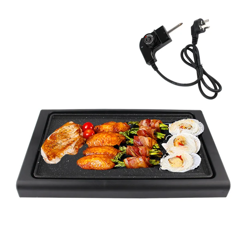 Electric Smokeless BBQ Grill Household Outdoor Camping Picnic Non-stick Pan Baking Plate Stove Griddle Korean Barbecue Machine