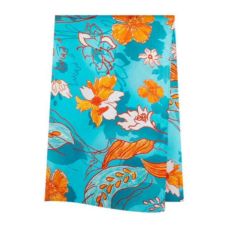 
 Шелковая атласная ткань, оптовая продажа, шелковая атласная ткань с цифровым принтом, 100% чистый шелк, атлас для одежды, 16/19 мм  