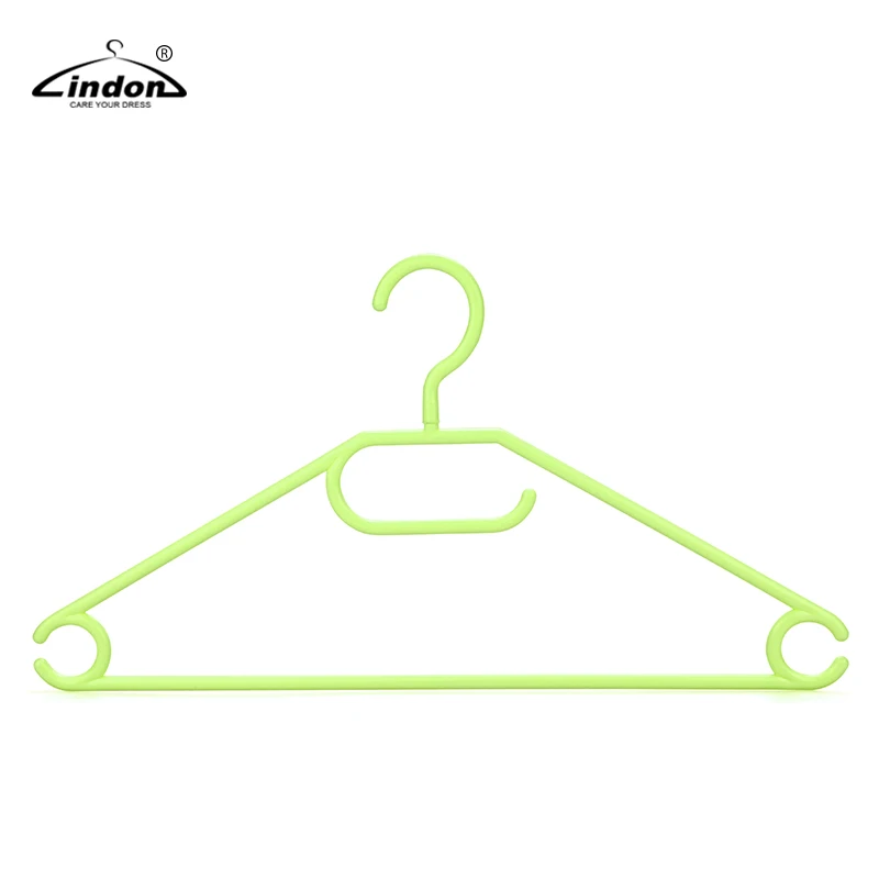 Thick Tubular Adult Yellow Colored Plastic Hangers With Swivel Hooks