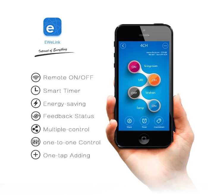 New Version Sonoff 4CH R3 Smart Home 4 Channel 2200W Wifi Remote Smart Switch WITHOUT RF