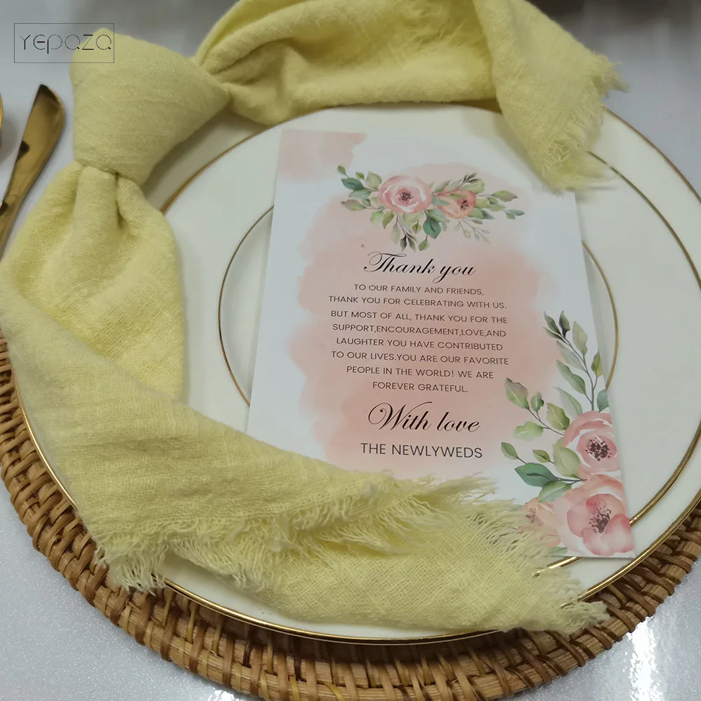Blue peach gauze cotton cheesecloth table napkins