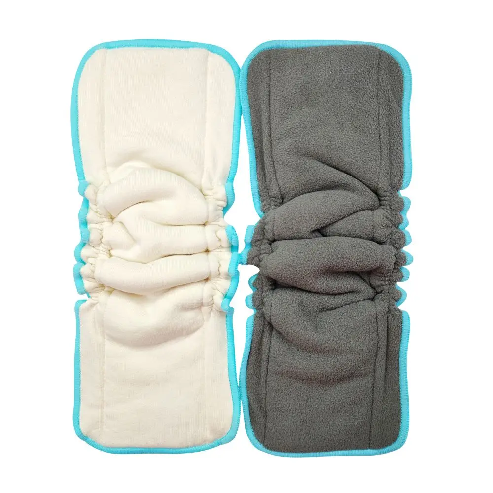 overlocking reusable microfiber cloth diapers with bamboo charcoal nappy inserts liner double gussets