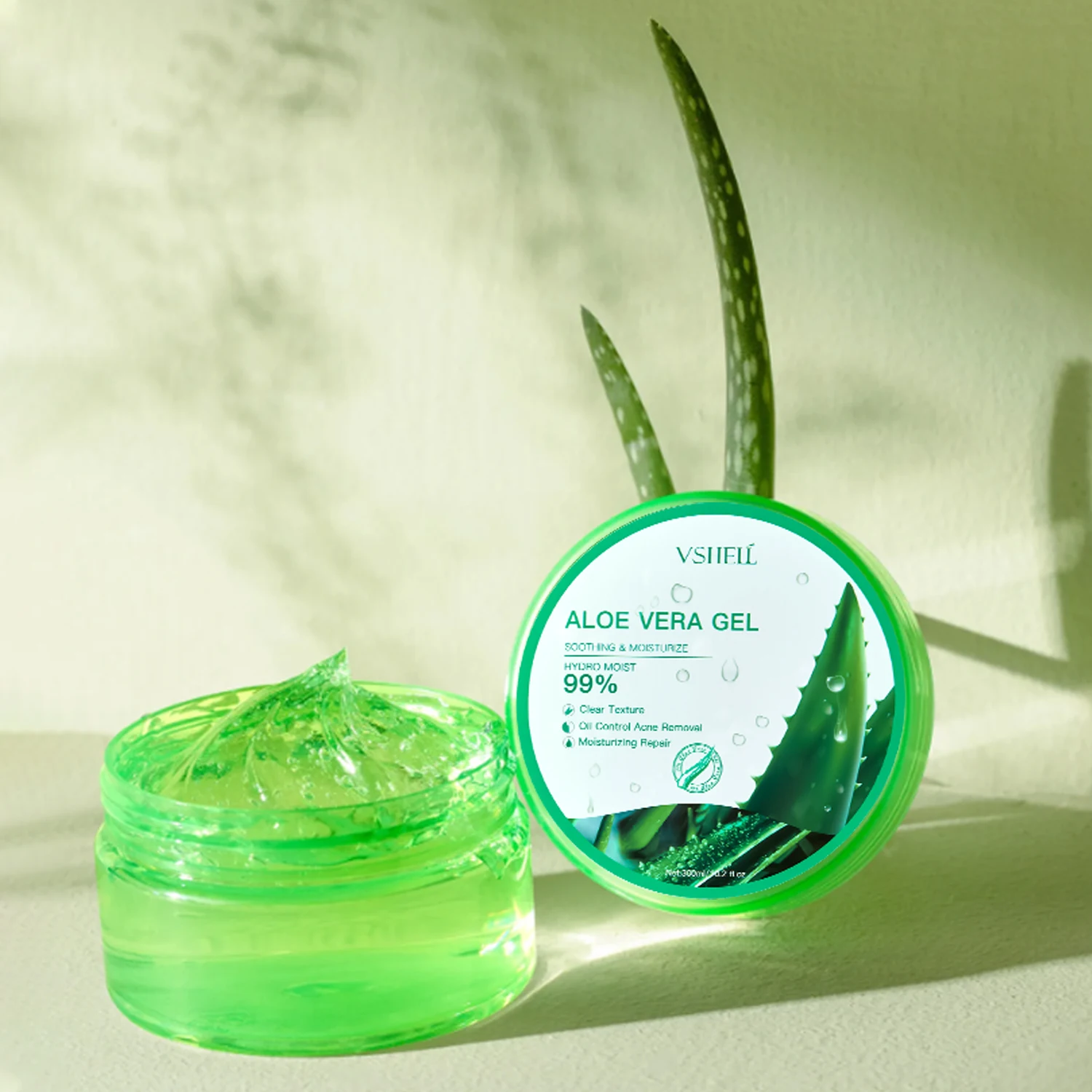 Smoothing Aloe Vera Gel Face Care Moisturizing Face Cream Natural Organic 99% Pure Aloe Vera Gel