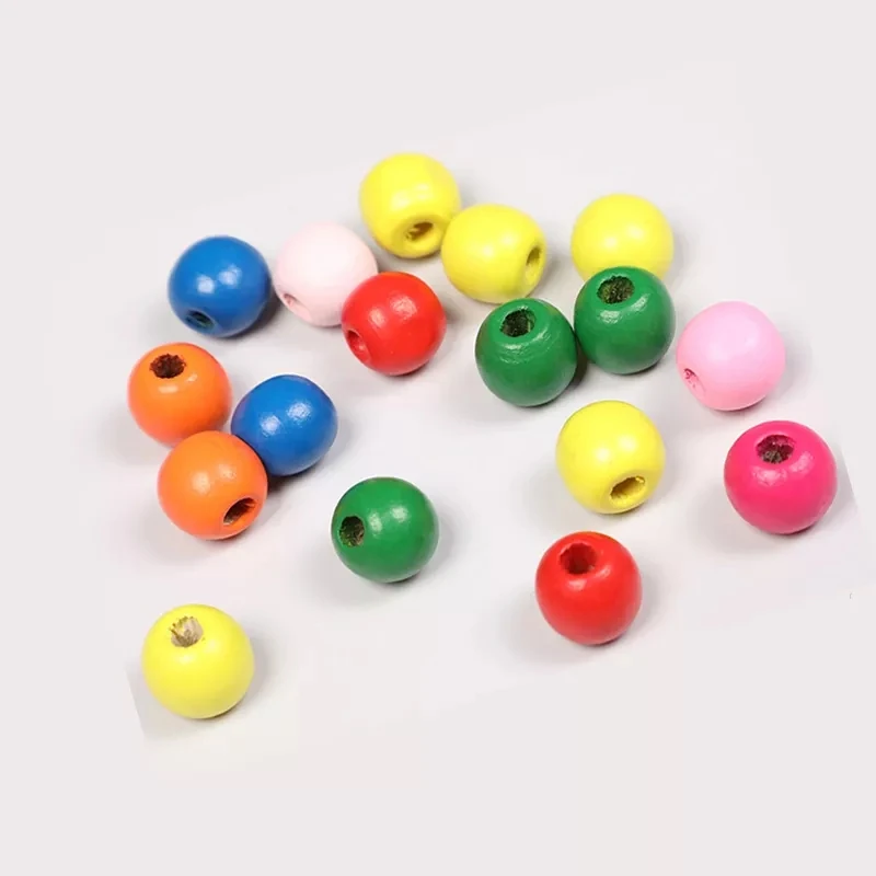 High quality natural round wood spacer wooden beads DIY craft jewelry wooden beads