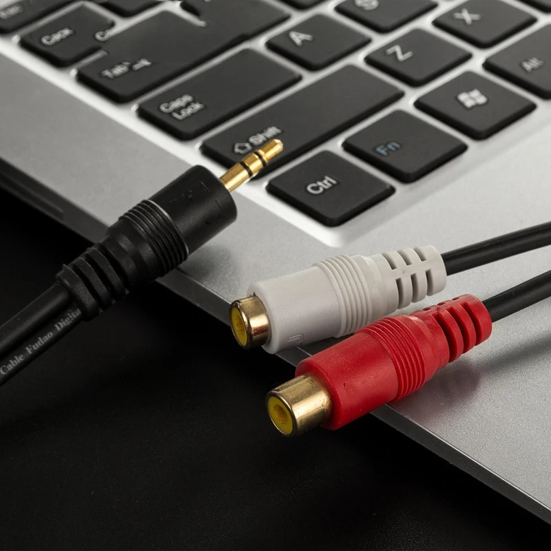 
WinAqum 3.5mm to 2RCA M/F HIFI Audio & Video Cable Dual RCA Male to Female 1/4