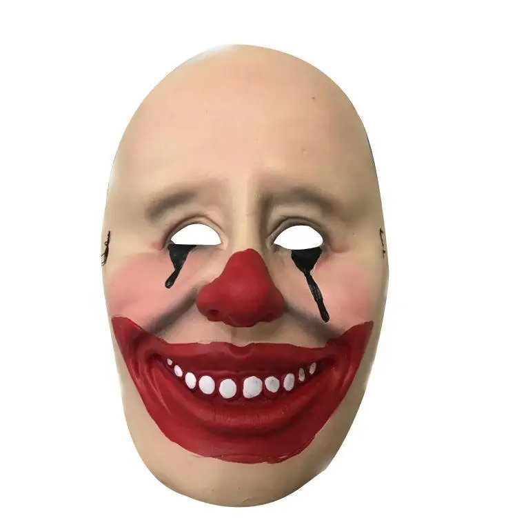 Horrible face clown mask Halloween Christmas horror latex mask funny red mouth clown mask