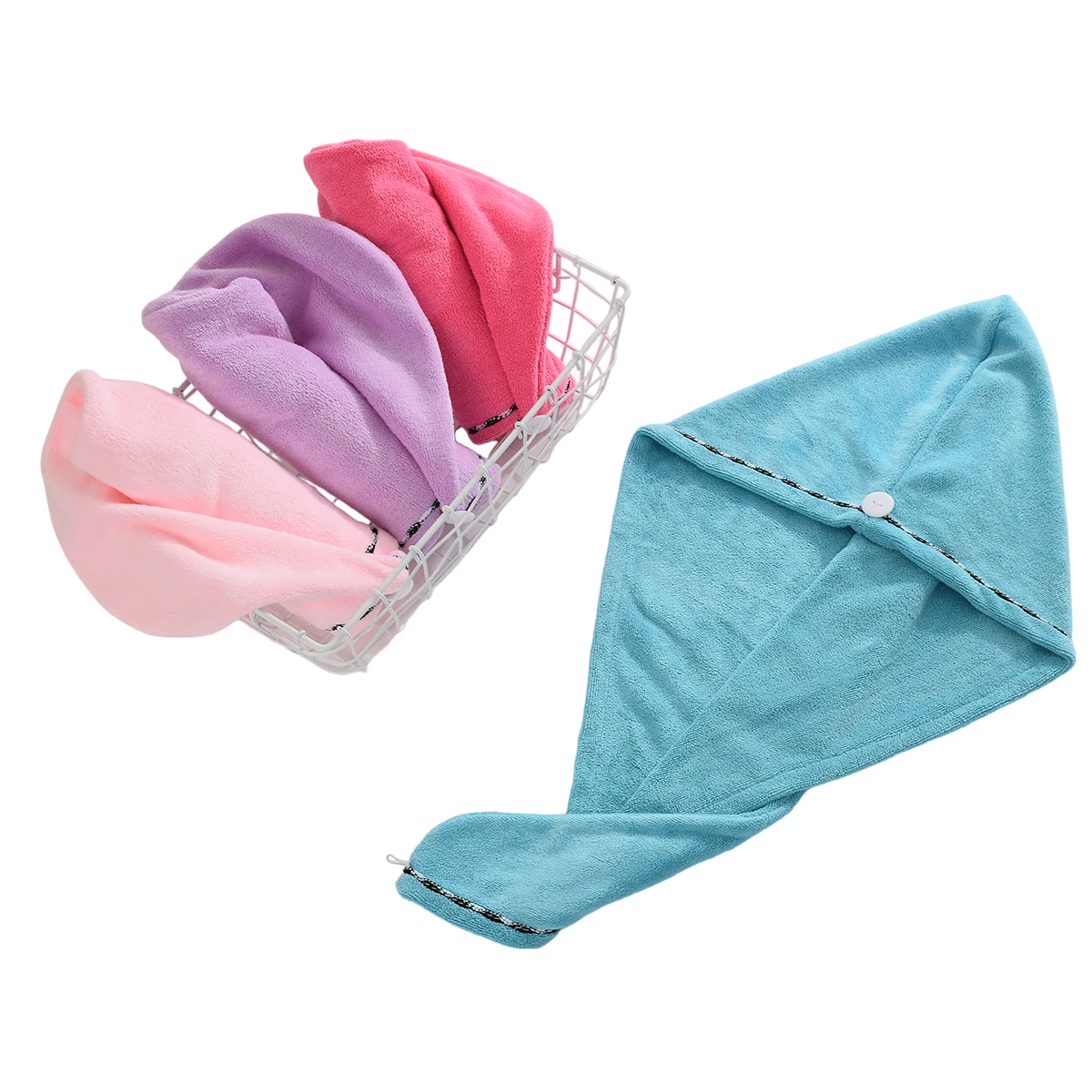 Terry Velour Turbans Microfiber Hair Towel Wrap Turban  Hair Towel  Quick Dry Super Absorbent by Direct Microfiber Manufacturer