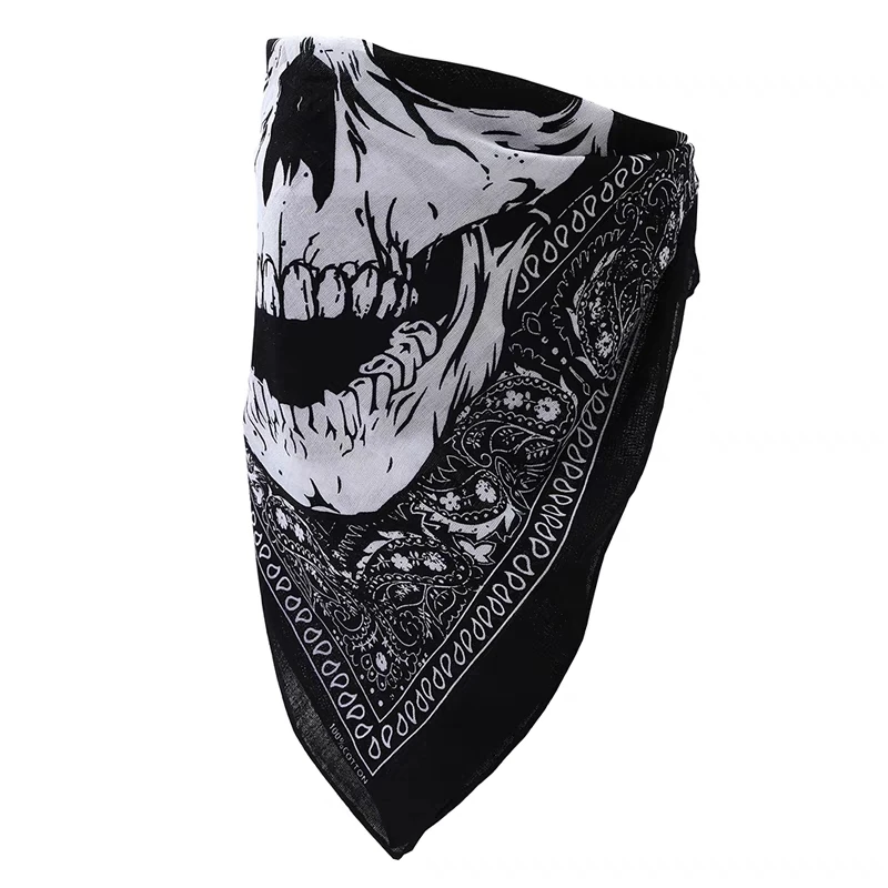 Cool skull linen bandanas 100% cotton bandana for unisex boys girls