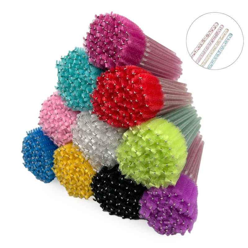 Colorful Mini Bendable Black Micro Makeup Tool Nylon Eye Brush Lash Wand Extension Disposable Spoolie Applicator Mascara Eyelash