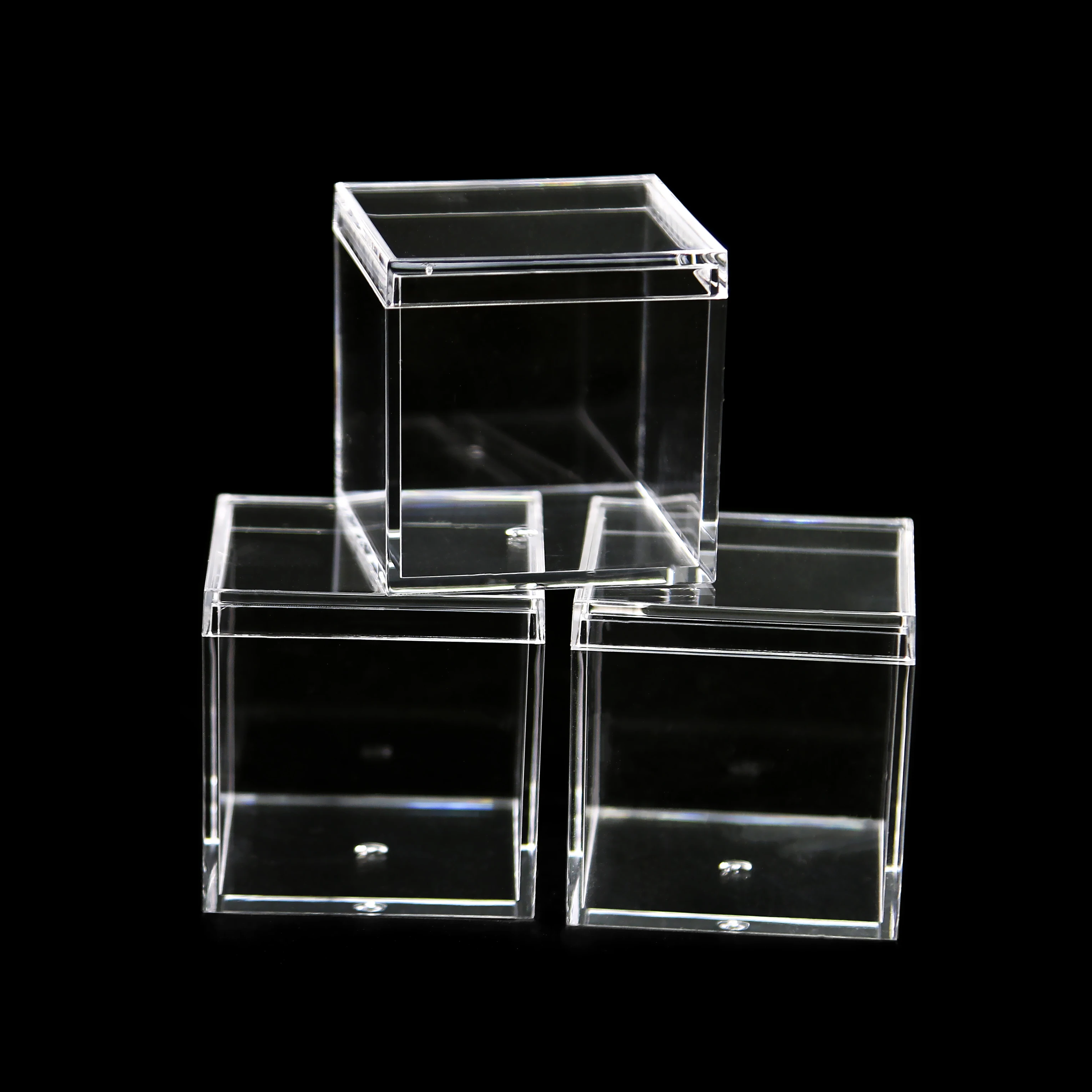 45x45x85mm Small Clear Acrylic Boxes Rectangle Display Boxes Plexiglass Lockable Donation Box