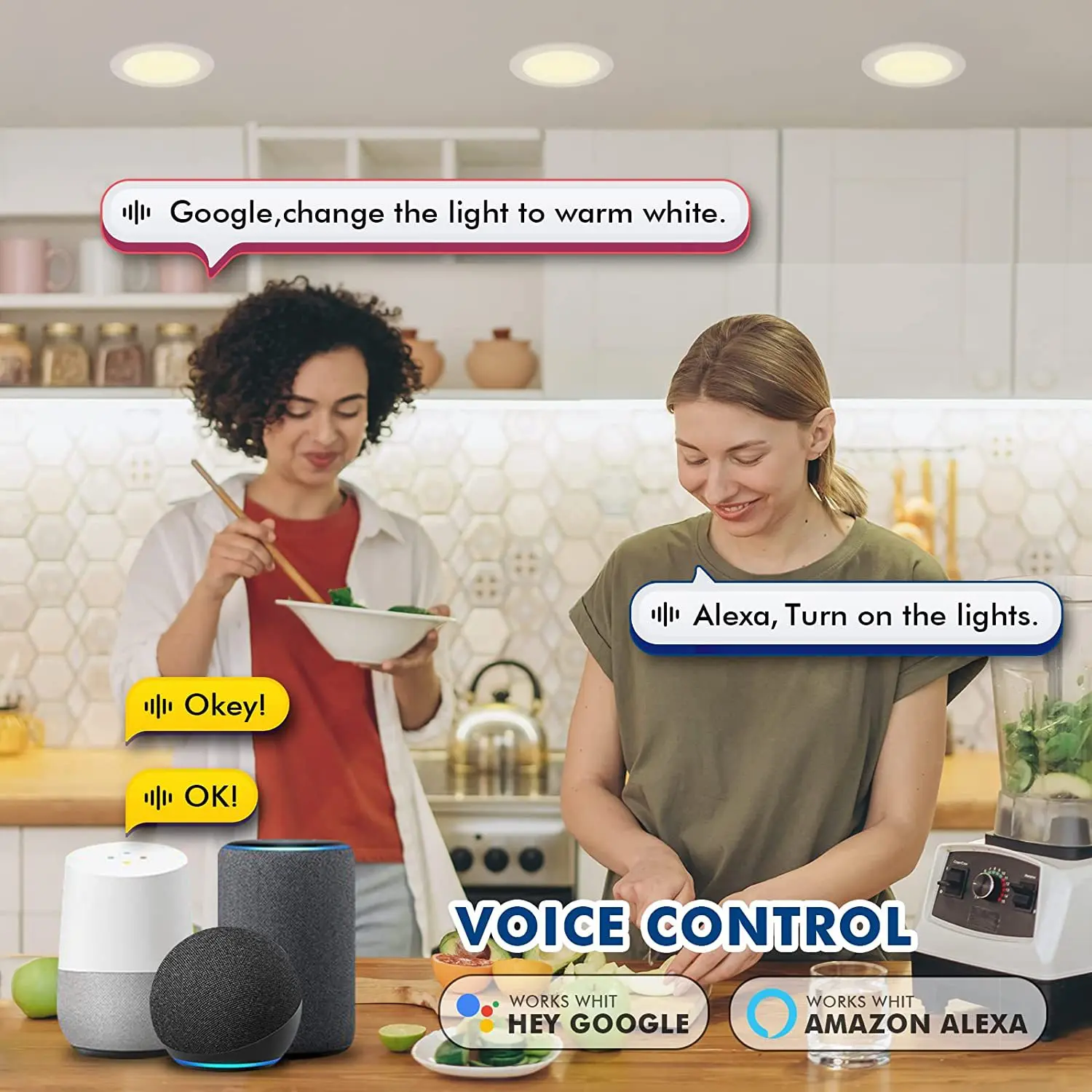 Лидер продаж в США оптовая цена 10 Вт 6 дюймов smd round rgb tuya приложение Wi-Fi умный тонкий Встраиваемый светодиодный светильник