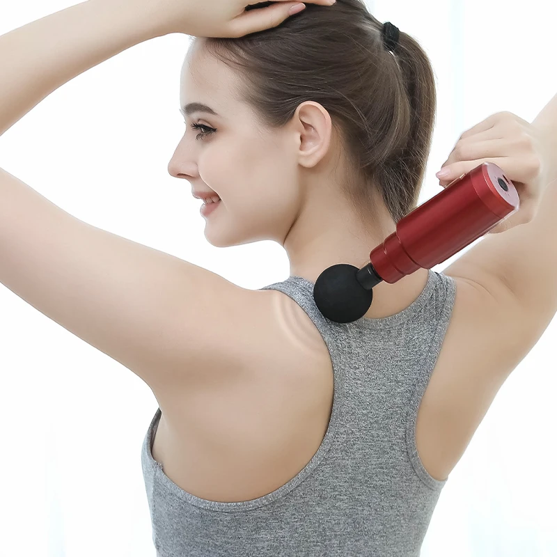 Custom Handheld Percussion Fitness Portable Massage Gun Cold Therapy Sports Body Wireless Remote Control 4 Massage Heads