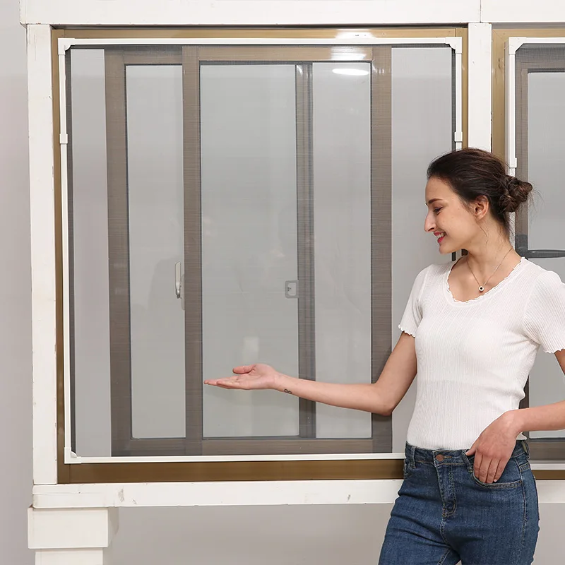 Patent owned self assemble diy  magnetic window insect  net screen with 3M tape and Tesa Tape