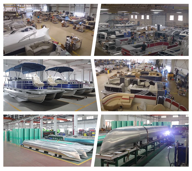 Custom Luxury Yacht Equipped with High Speed Barge Pontoon Boat Features Tent Aluminum Hull Outboard Engine CE Certified