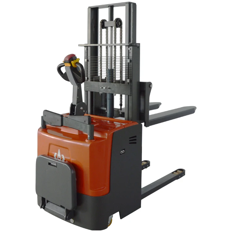 Economic 1ton stand on Lift Height 3000mm Pallet Jack Electric Stacker with Dual Mast