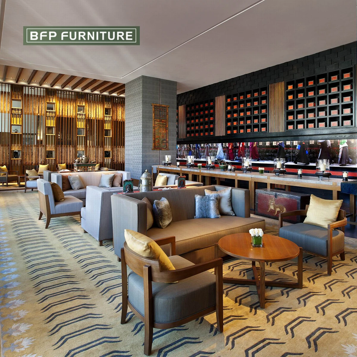 BFP Commercial Furniture Hotel Project  Bedroom Furniture Set King Size Bed Elegant Sofa Living Room Chairs