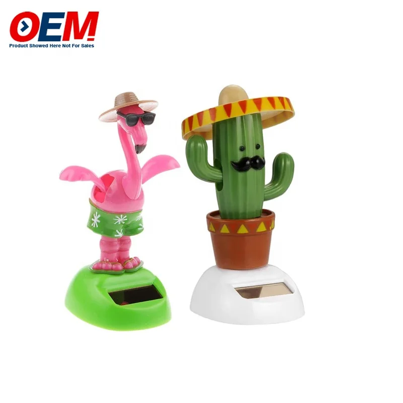 Custom Solar Powered Bobble Shaking Head Dancing Animal Toy Car Dash Board Decorations