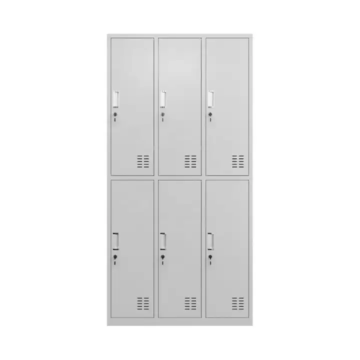 High Quality School Dormitory Locker Multi-door Metal 6 Compartment Safety Locker