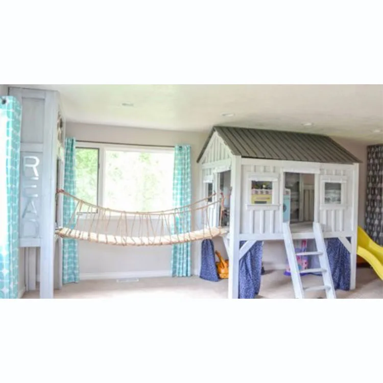 Hanlin Design Kids Indoor And Outdoor Playground Equipment Cord Wood Bridge Climber Walking Rope Bridge for Adults and Kids