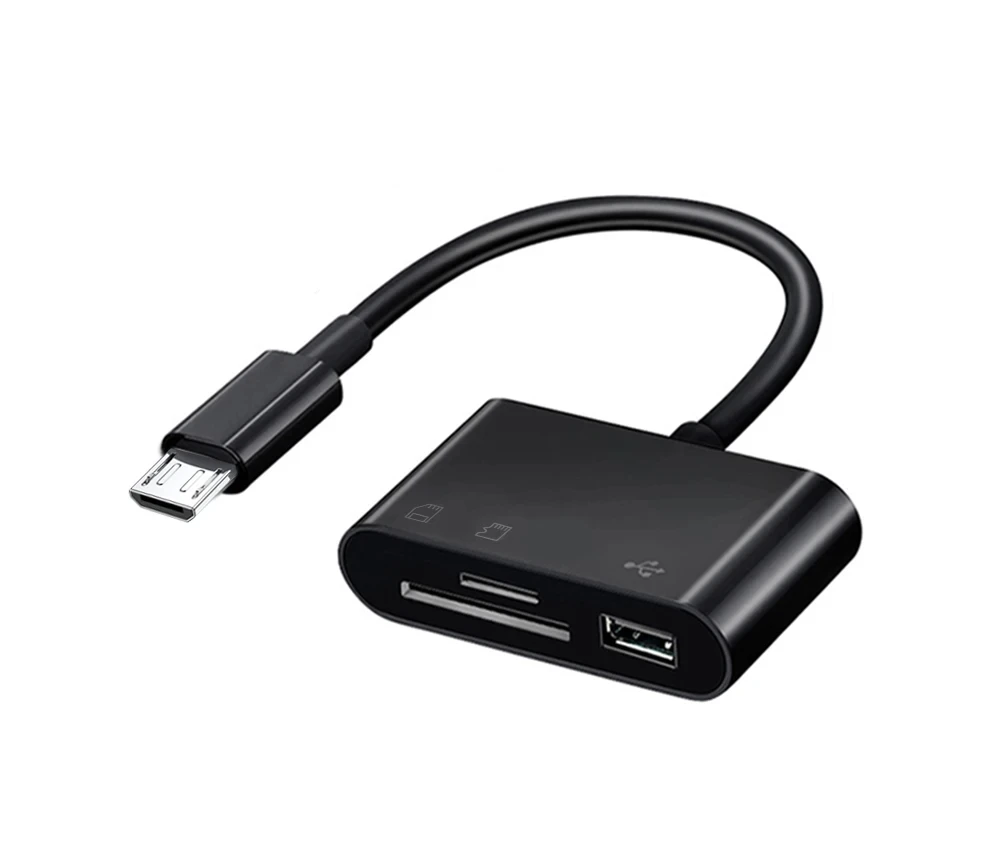 3 In 1 Micro USB Type C OTG Adapter USB TF SD Card Reader for mobile phone
